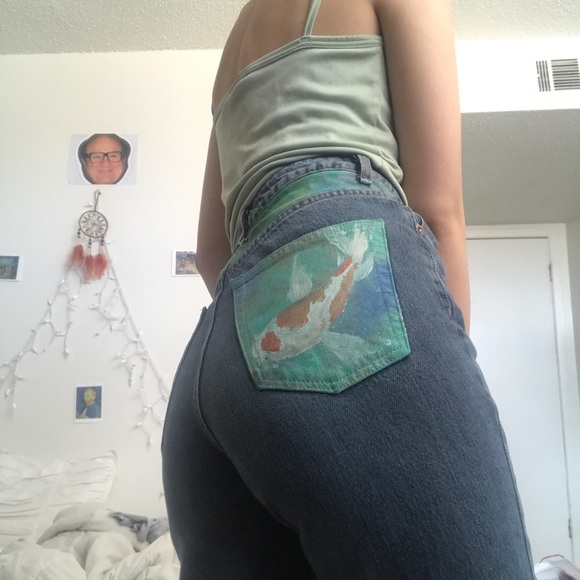 Custom painted Topshop mom jeans - Picture 5 of 5